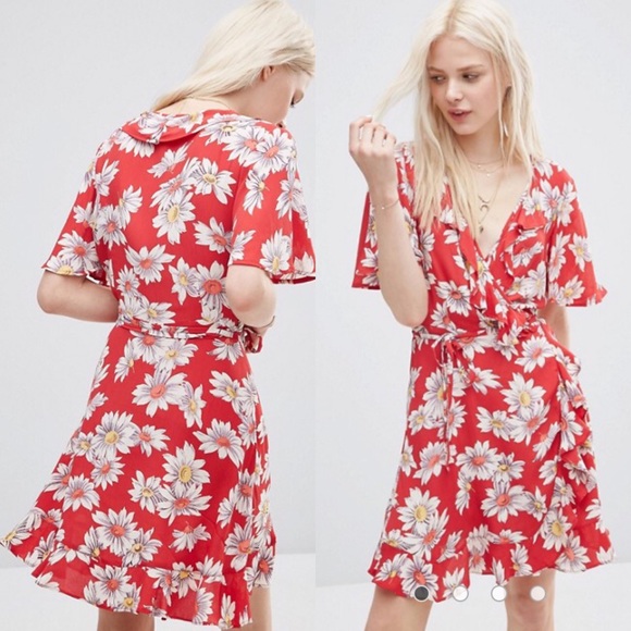 red floral dress asos